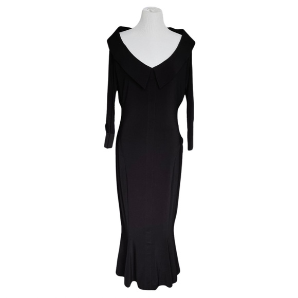 Norma Kamali Off Shoulder Fishtail Midi Dress in Black Women’s Large - Picture 4 of 9